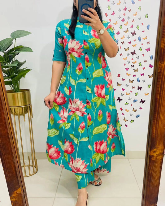 Kayatri New Designer Rayon Cotton Co-ords with Ankle-Length Pant