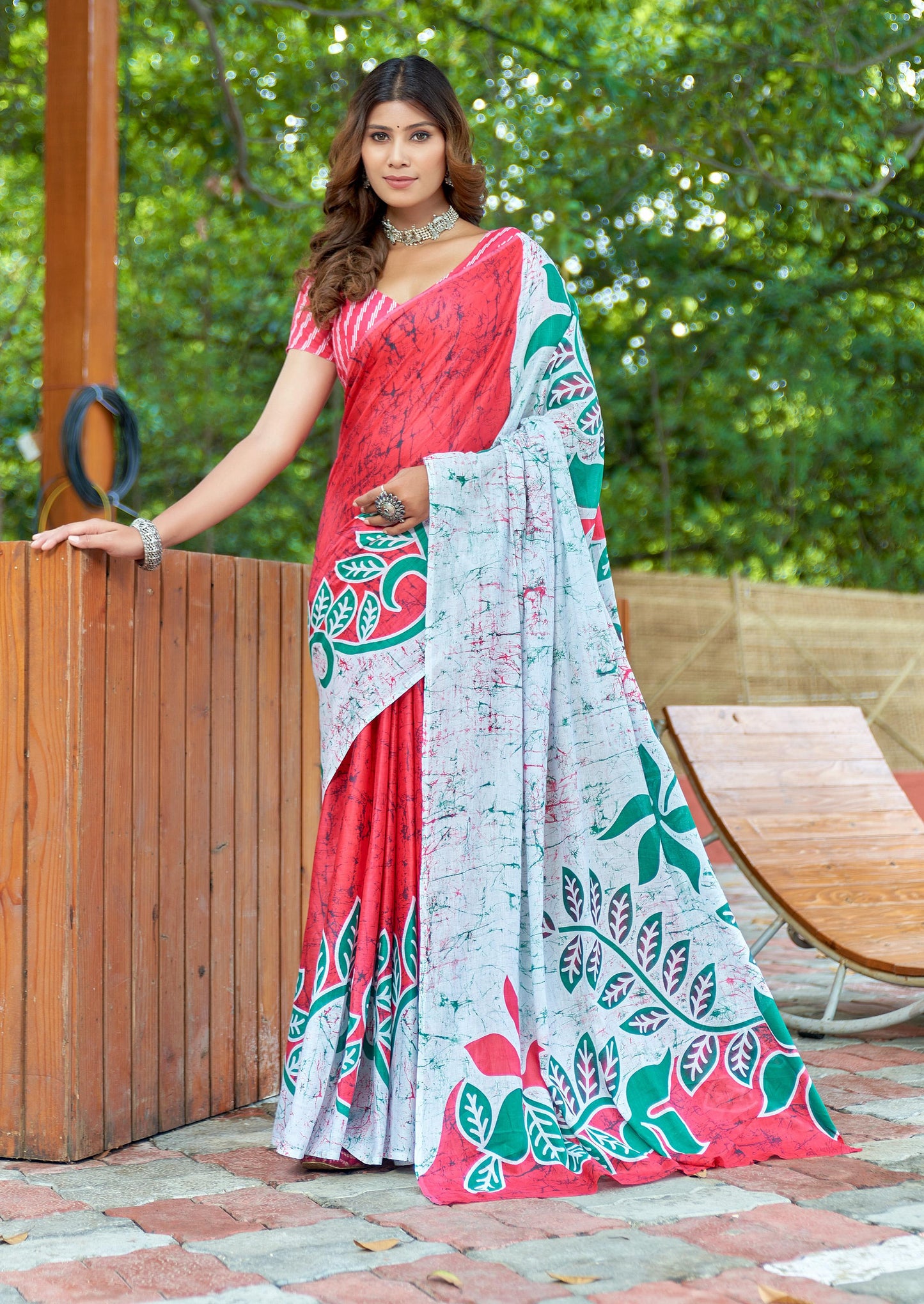Kayatri New Designer Bagru Fancy Hand Printed Saree in Mulmul Cotton