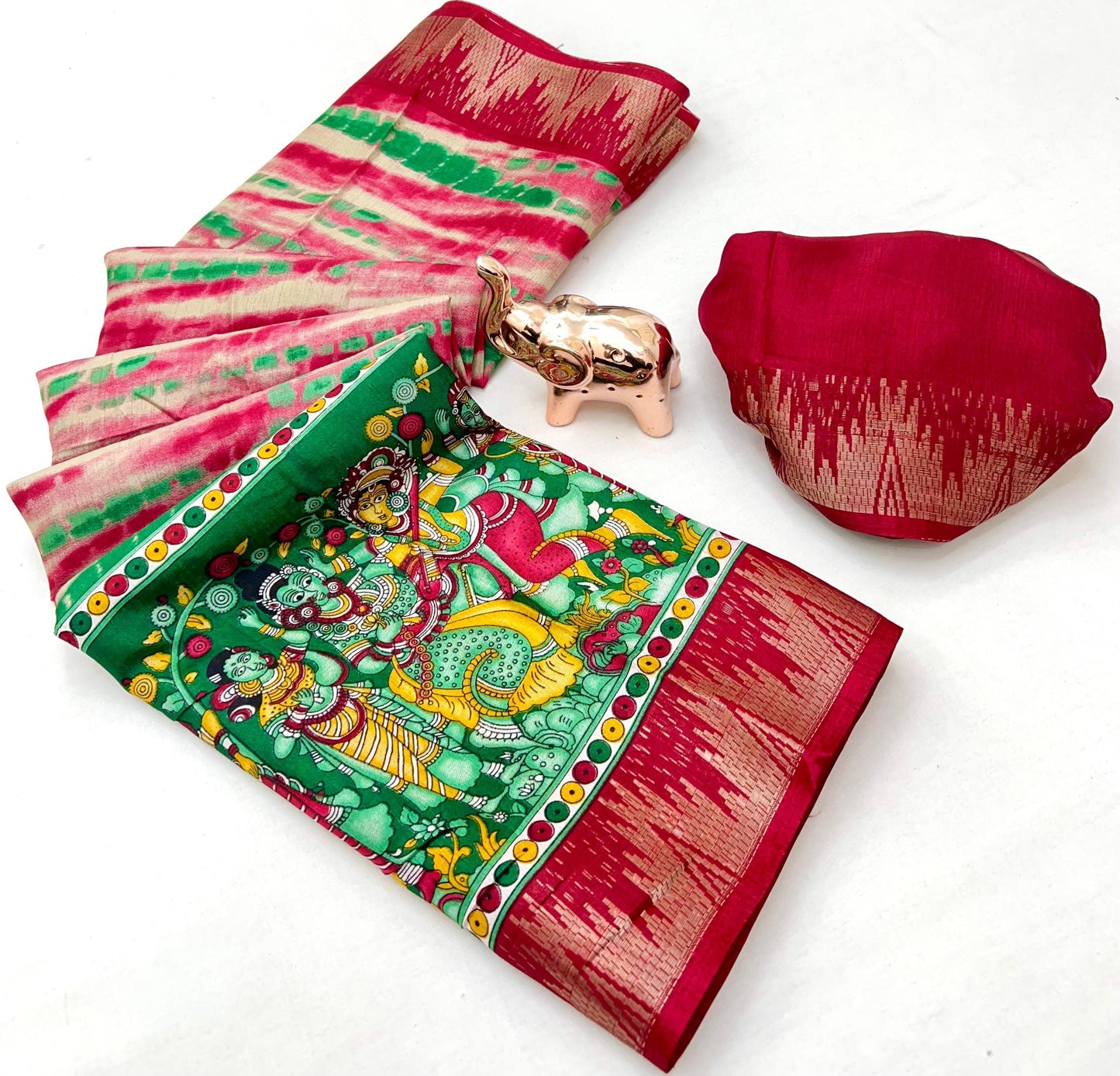 Kayatri New Soft Mulmul Cotton Silk Saree with Pichwai Concept & Pen Kalamkari Pallu