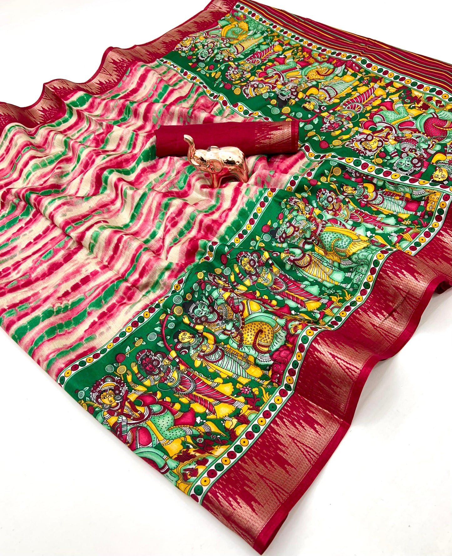 Kayatri New Soft Mulmul Cotton Silk Saree with Pichwai Concept & Pen Kalamkari Pallu