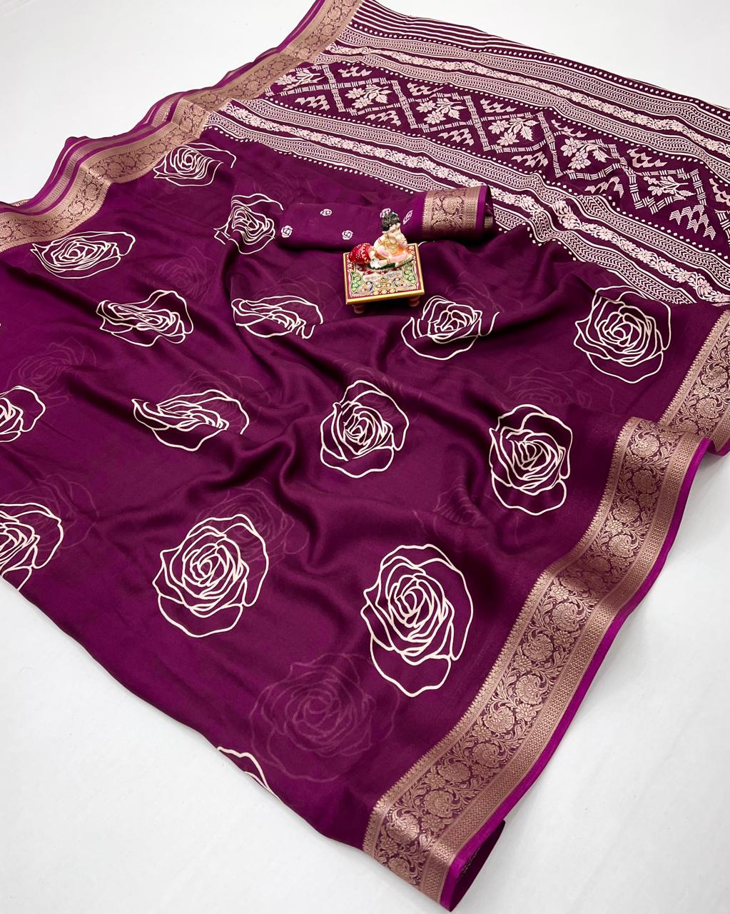 Kayatri New Launch Calcutta Moss Mellow Georgette Sarees with Zari Borders