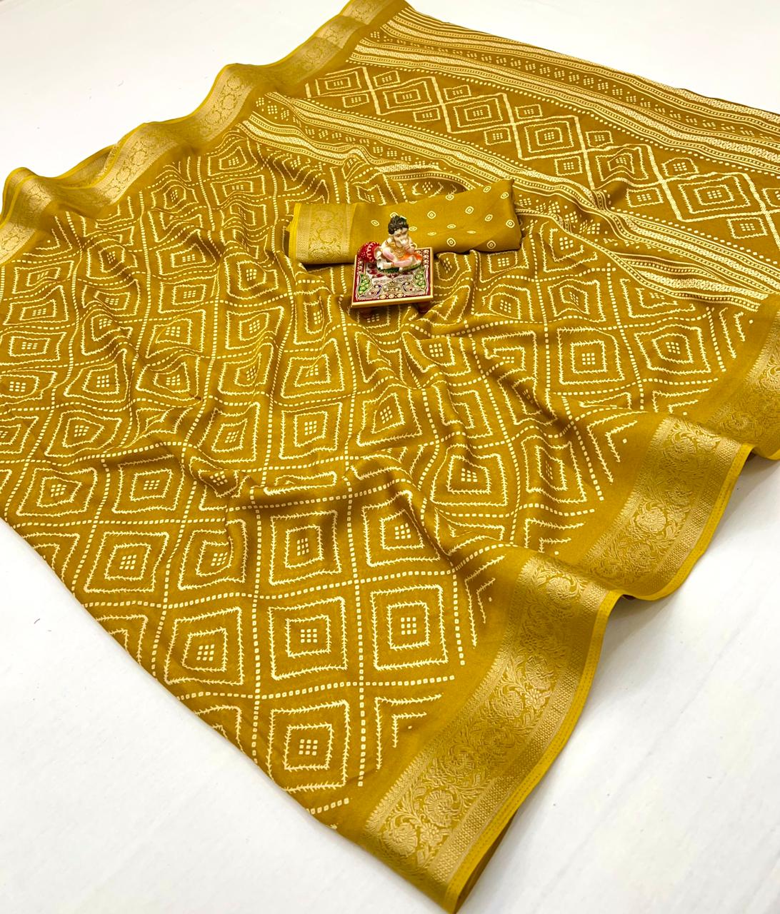 Kayatri New Launching Pure Calcutta Moss Mellow Georgette Sarees with Exclusive Prints & Zari Border