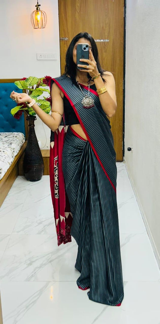 Kayatri New Pure Gajji Soft Silk Saree with Ajrakh Bandhej