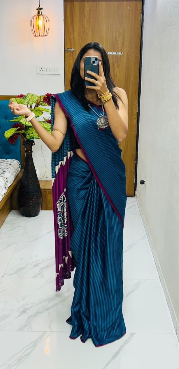 Kayatri New Pure Gajji Soft Silk Saree with Ajrakh Bandhej