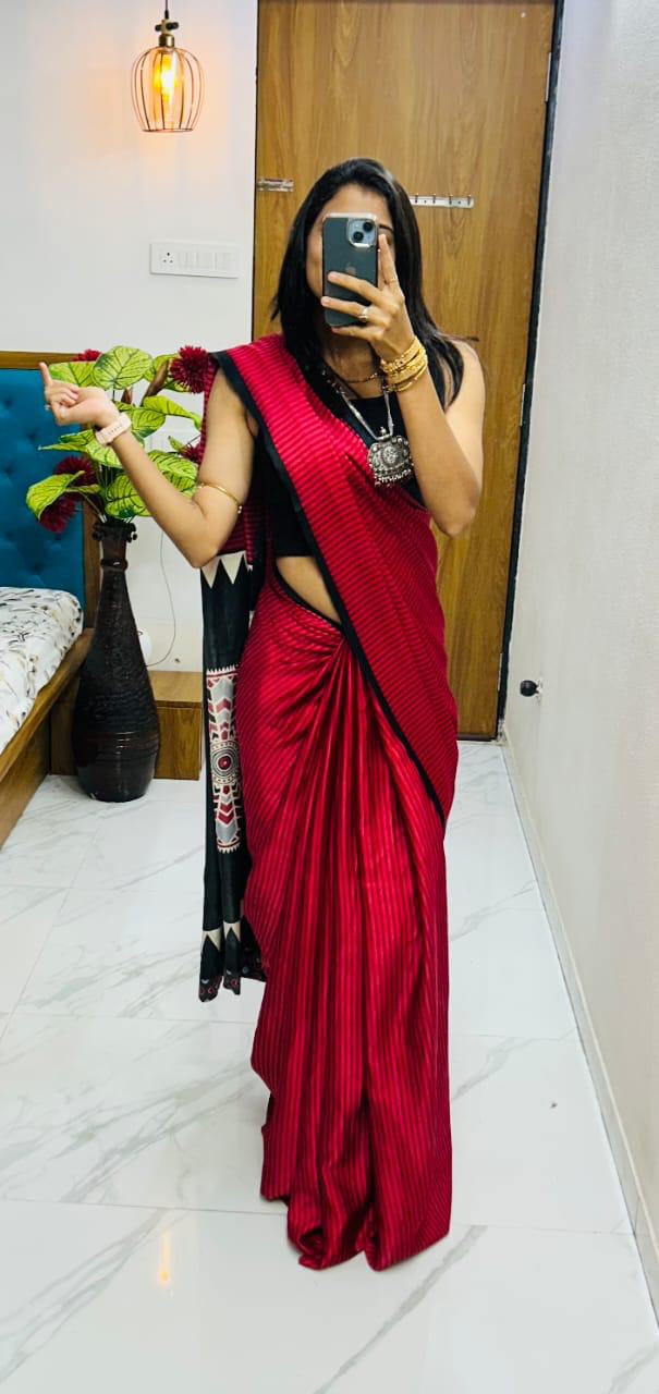 Kayatri New Pure Gajji Soft Silk Saree with Ajrakh Bandhej