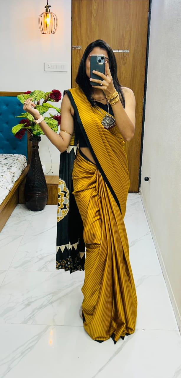 Kayatri New Pure Gajji Soft Silk Saree with Ajrakh Bandhej