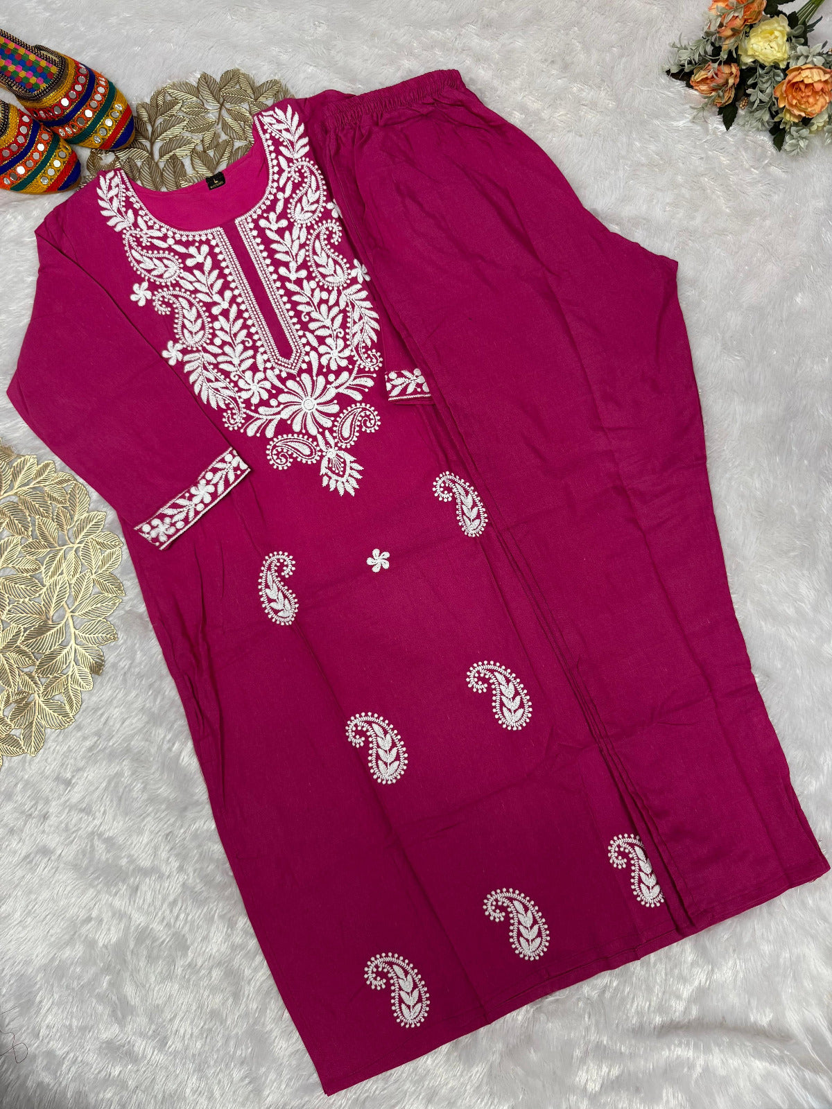 Kayatri New Premium Designer Khadi Cotton Suit with Matching Pant & Inner