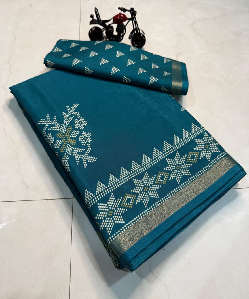 Kayatri New Traditional Cotton Premium Saree with Kalamkari Design & Zari Border