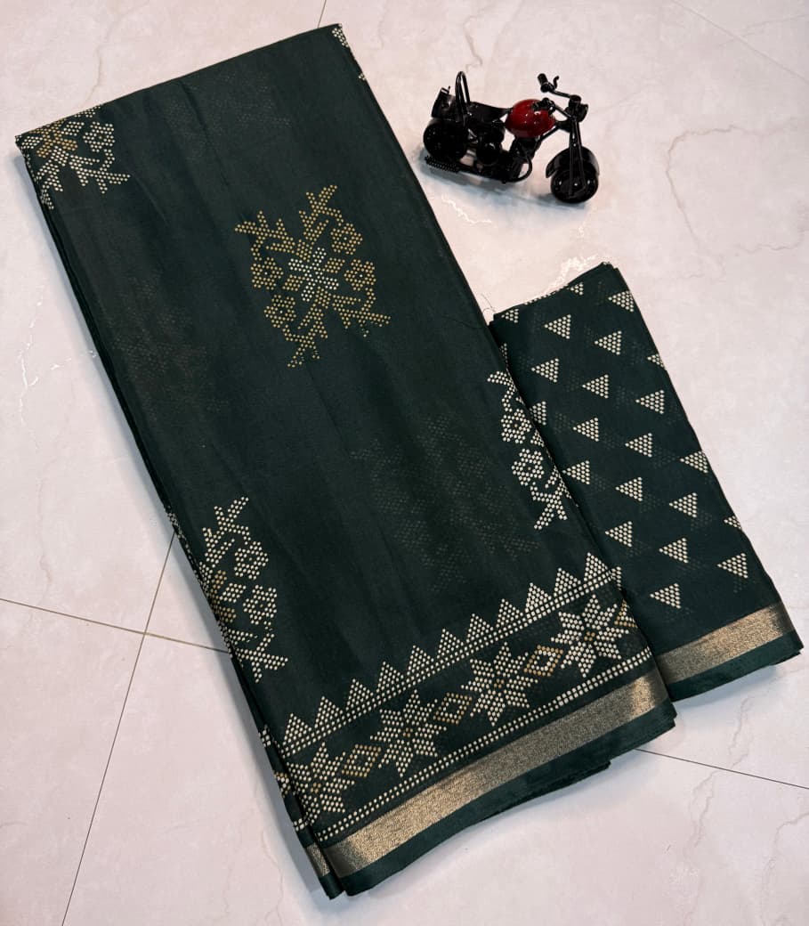 Kayatri New Traditional Cotton Premium Saree with Kalamkari Design & Zari Border