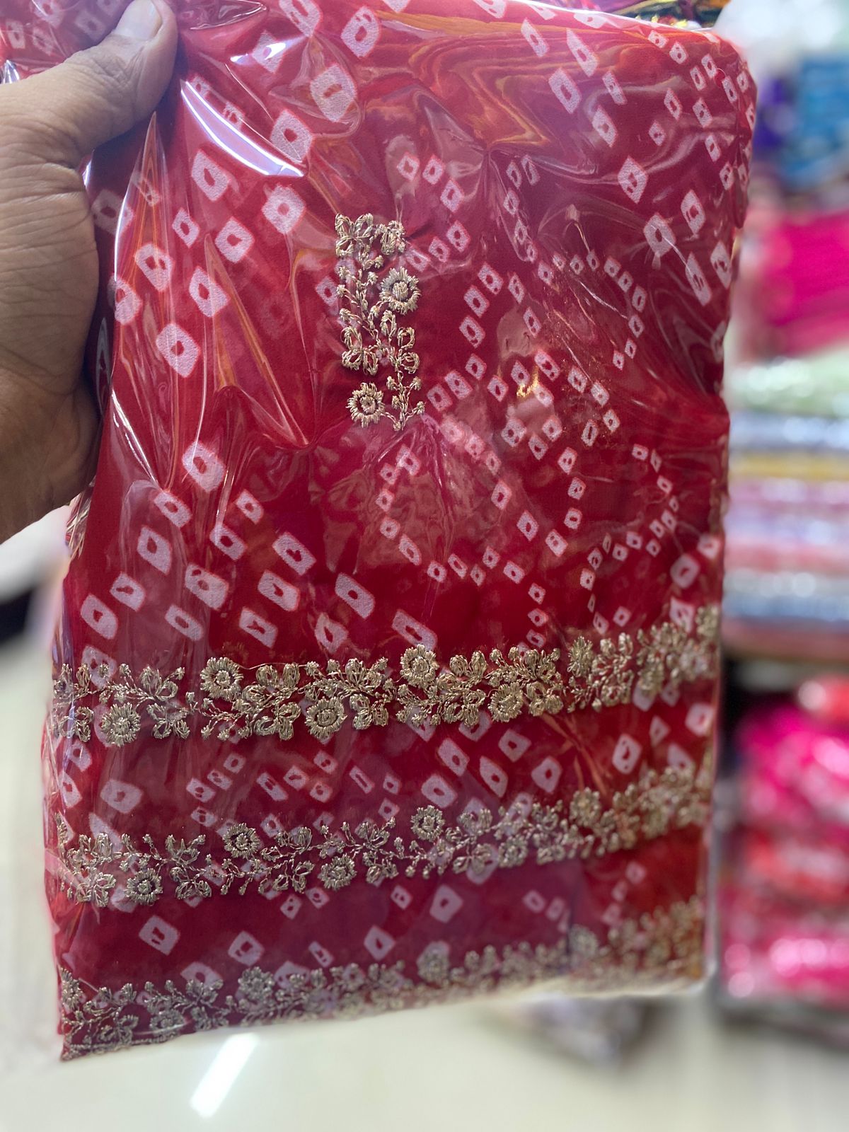 Kayatri New Designer Bandhani Print Georgette Saree with Mono Banglori Blouse