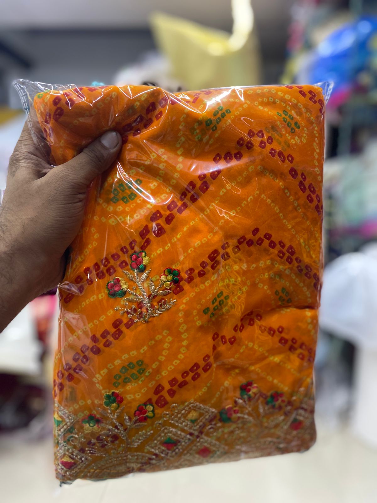 Kayatri New Festive Georgette Bandhani Saree with Full Zari Work Mono Banglori Blouse