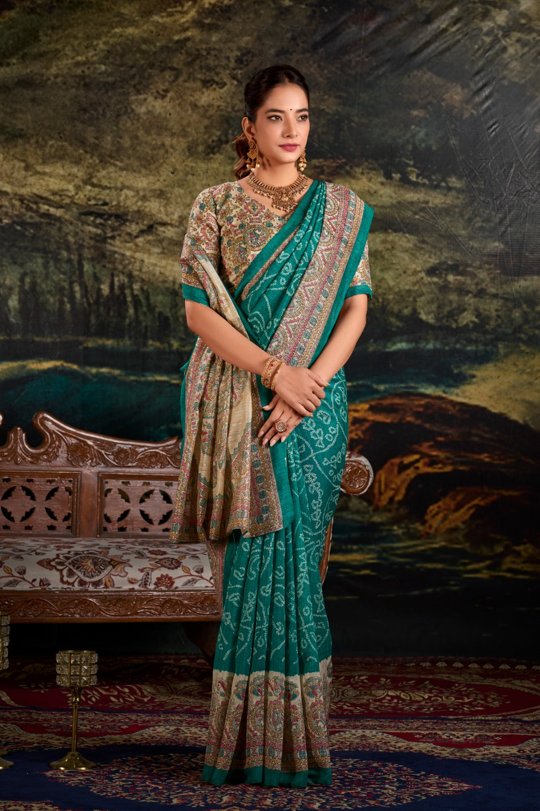 Kayatri New Elegant Silk Saree A Blend of Madhubani Art Bandhej Tradition