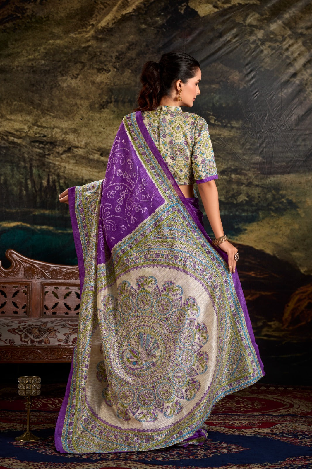 Kayatri New Elegant Silk Saree A Blend of Madhubani Art Bandhej Tradition