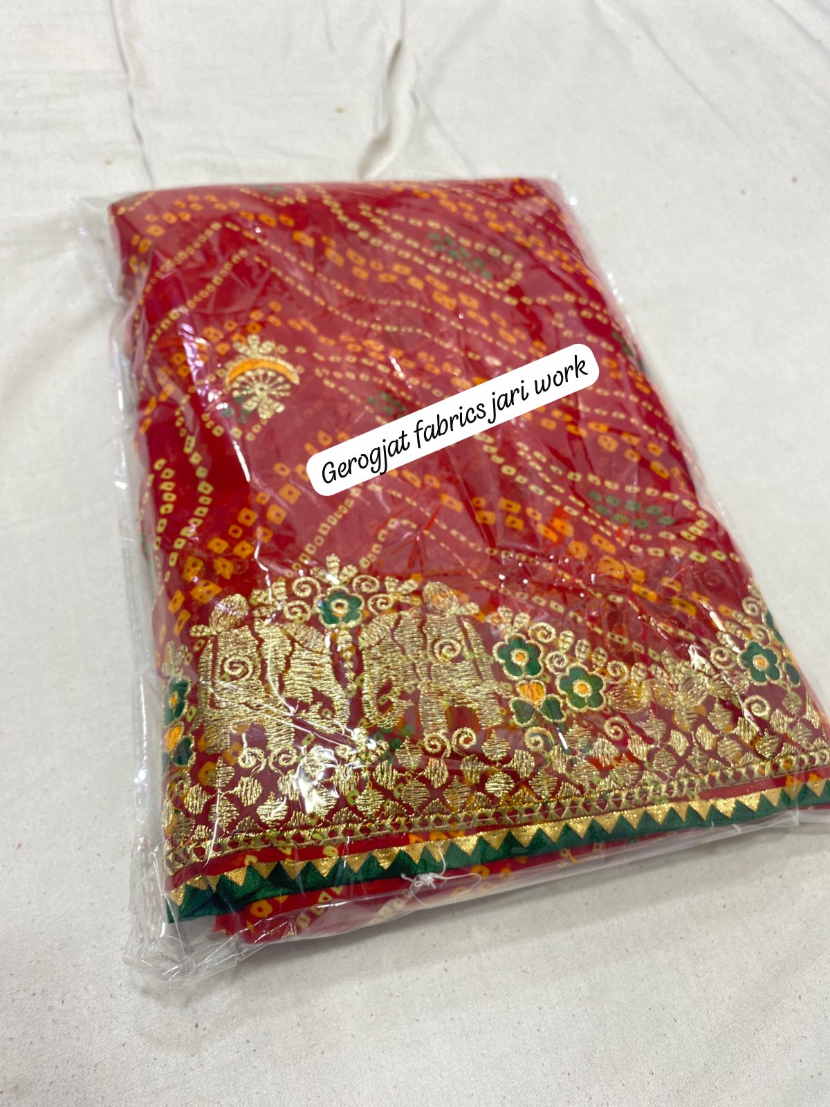 Kayatri New Designer Bandhani Georgette Saree All Over Heavy Jari Work with Mono Banglori Blouse