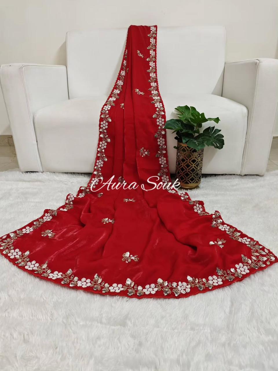 Kayatri New Festive Ready Fandy Satin Saree with Stunning Sequence Arco Borders