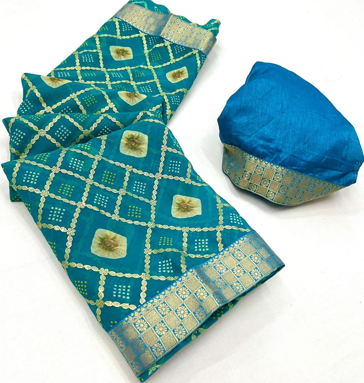 Kayatri New Classic Fancy Bandhani Saree with Designer Blouse