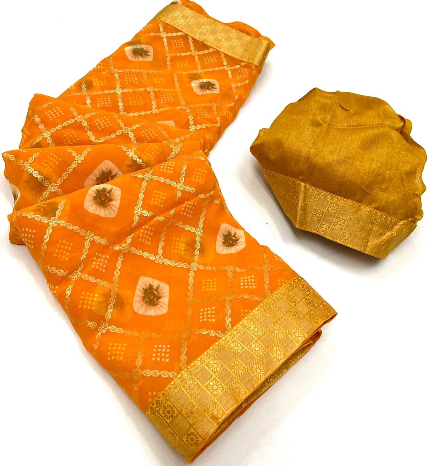 Kayatri New Classic Fancy Bandhani Saree with Designer Blouse