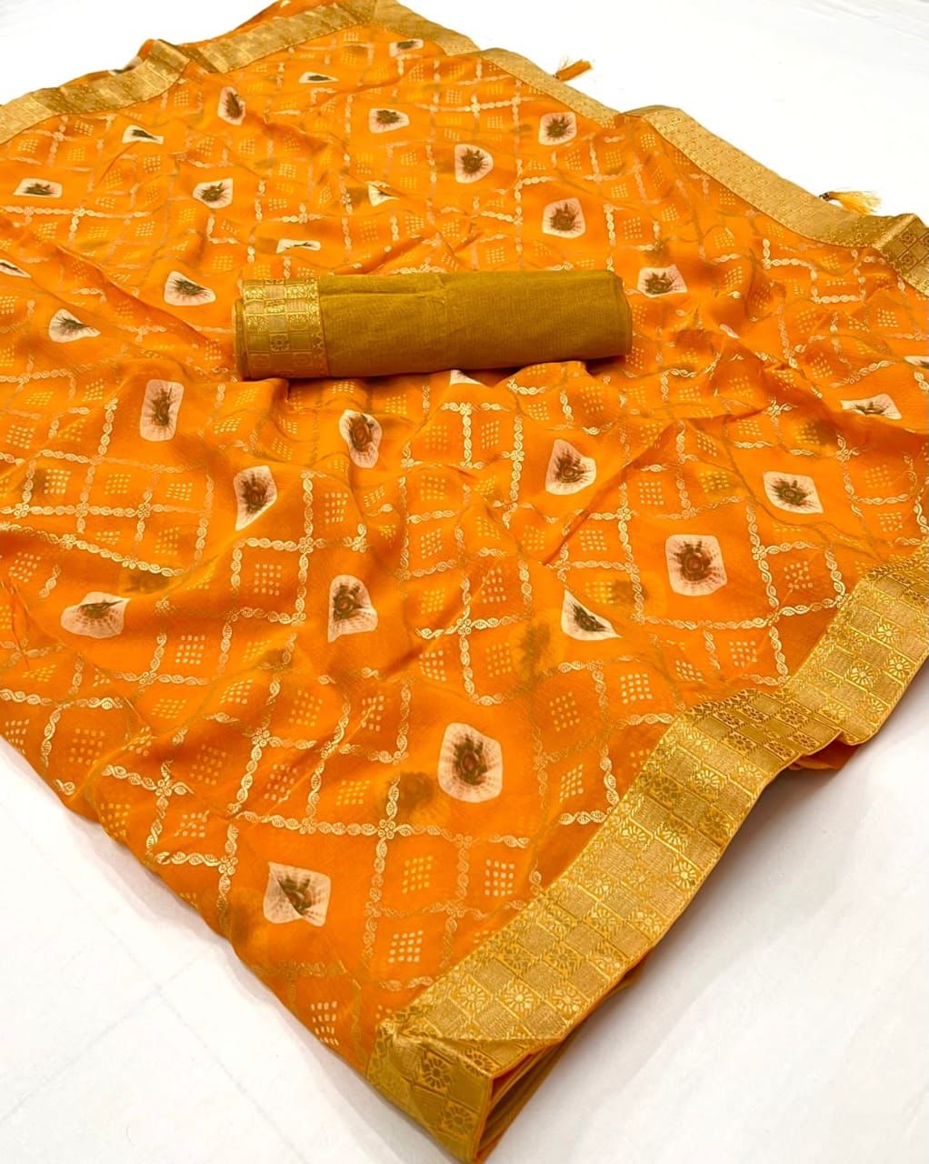 Kayatri New Classic Fancy Bandhani Saree with Designer Blouse