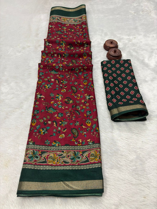 Kayatri New Traditional Mul Mul Cotton Saree Soft Airy Comfortable Wear