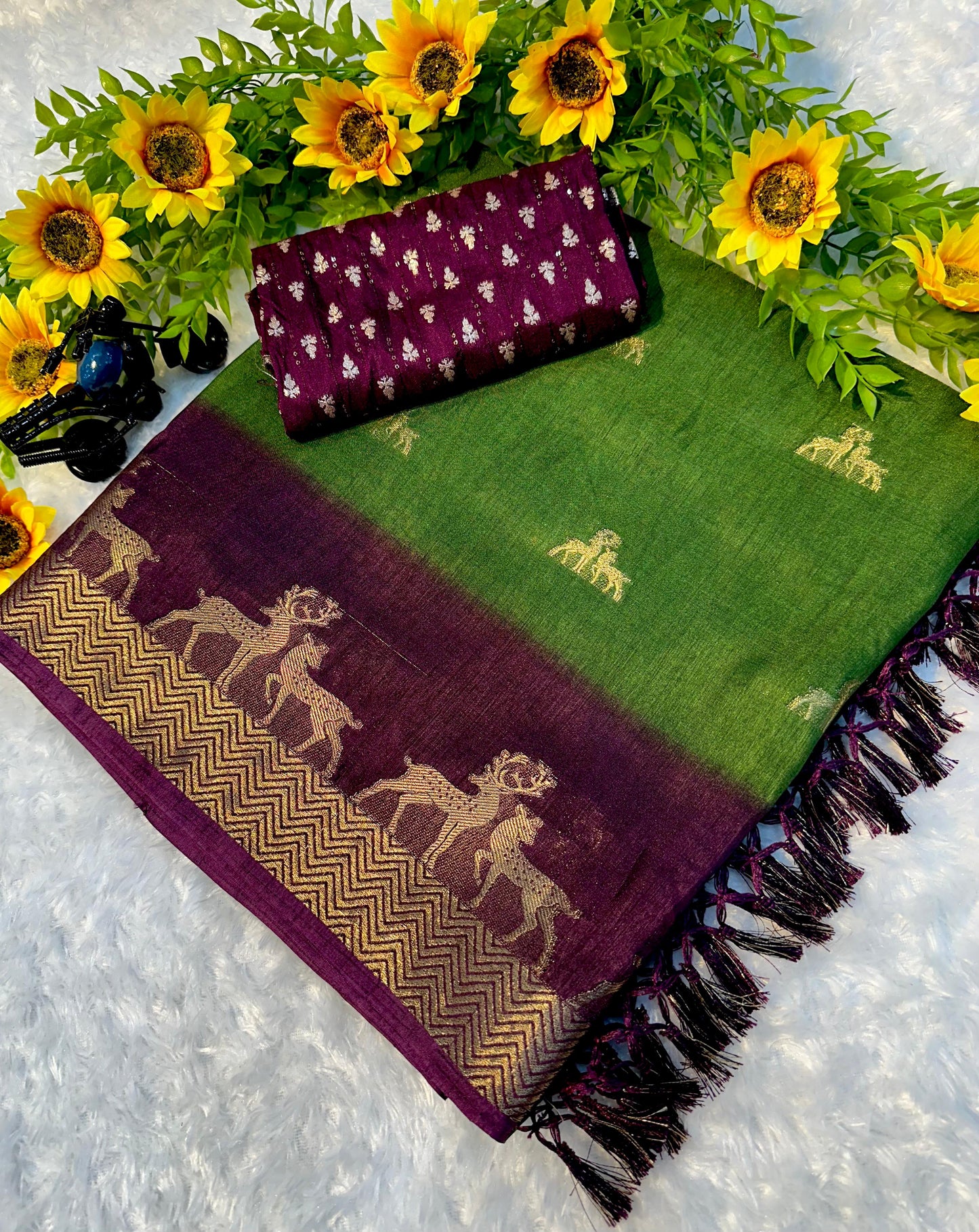 Kayatri New Premium Heavy Mysore Silk Saree with Weaving Design Stylish Tassel Finish