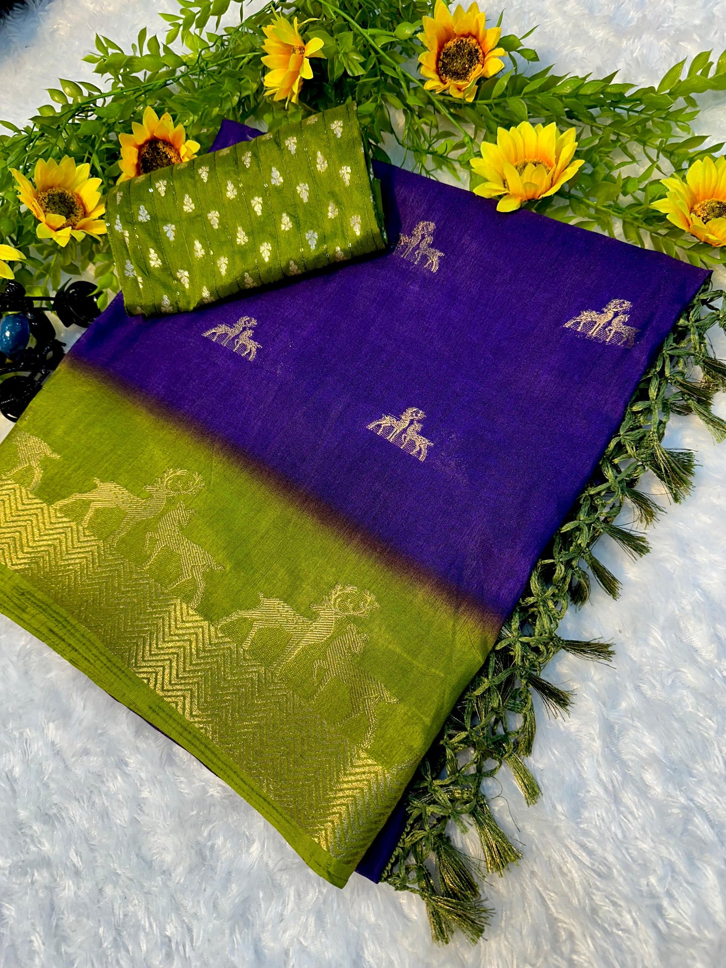 Kayatri New Premium Heavy Mysore Silk Saree with Weaving Design Stylish Tassel Finish