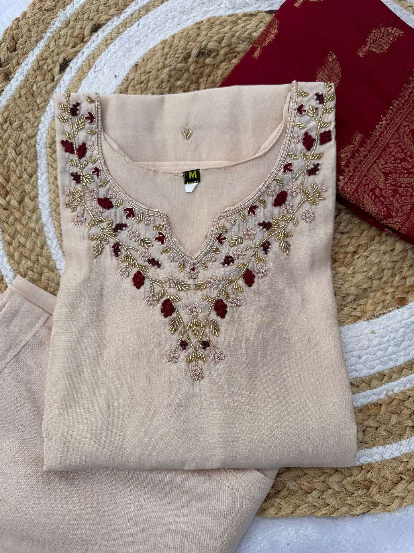 Kayatri New Premium Roman Silk Outfit with Cotton Inner and Handcrafted Banarasi Dupatta