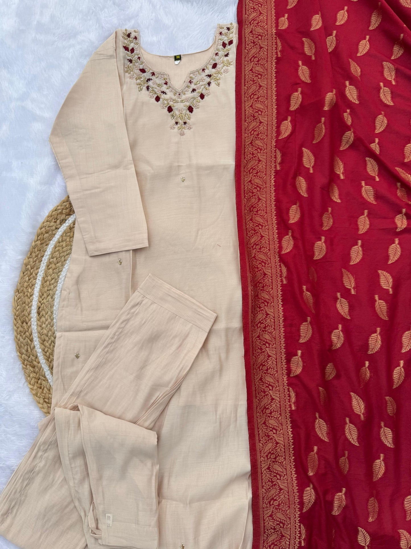Kayatri New Premium Roman Silk Outfit with Cotton Inner and Handcrafted Banarasi Dupatta