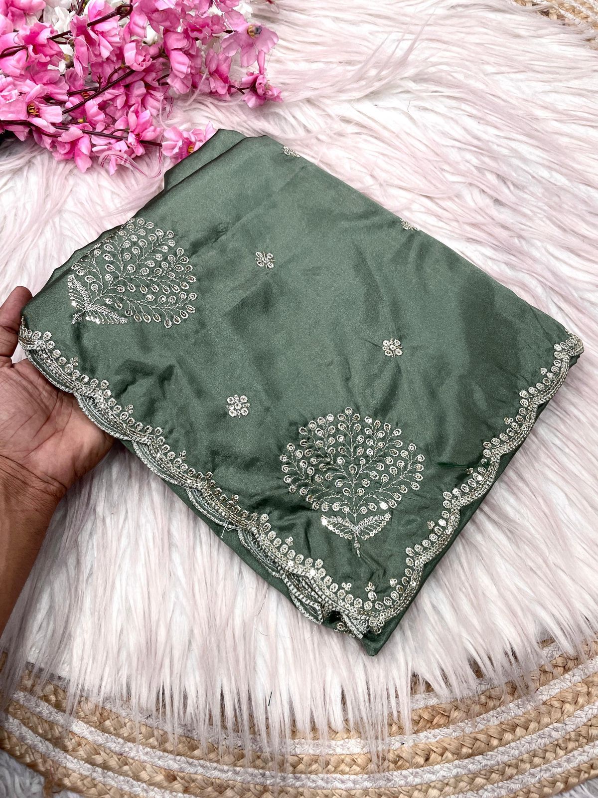 Kayatri New Designer Carpe Silk Saree with Rich Embroidery and Zari Highlights