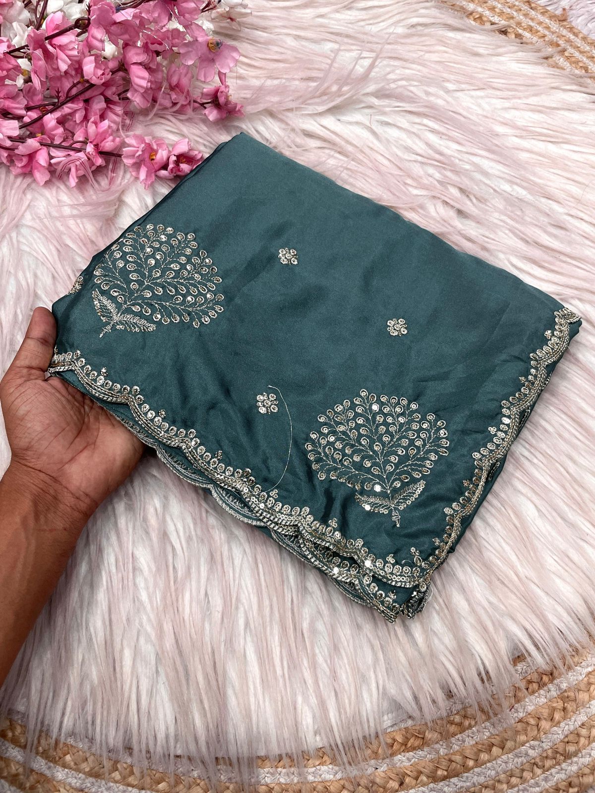 Kayatri New Designer Carpe Silk Saree with Rich Embroidery and Zari Highlights