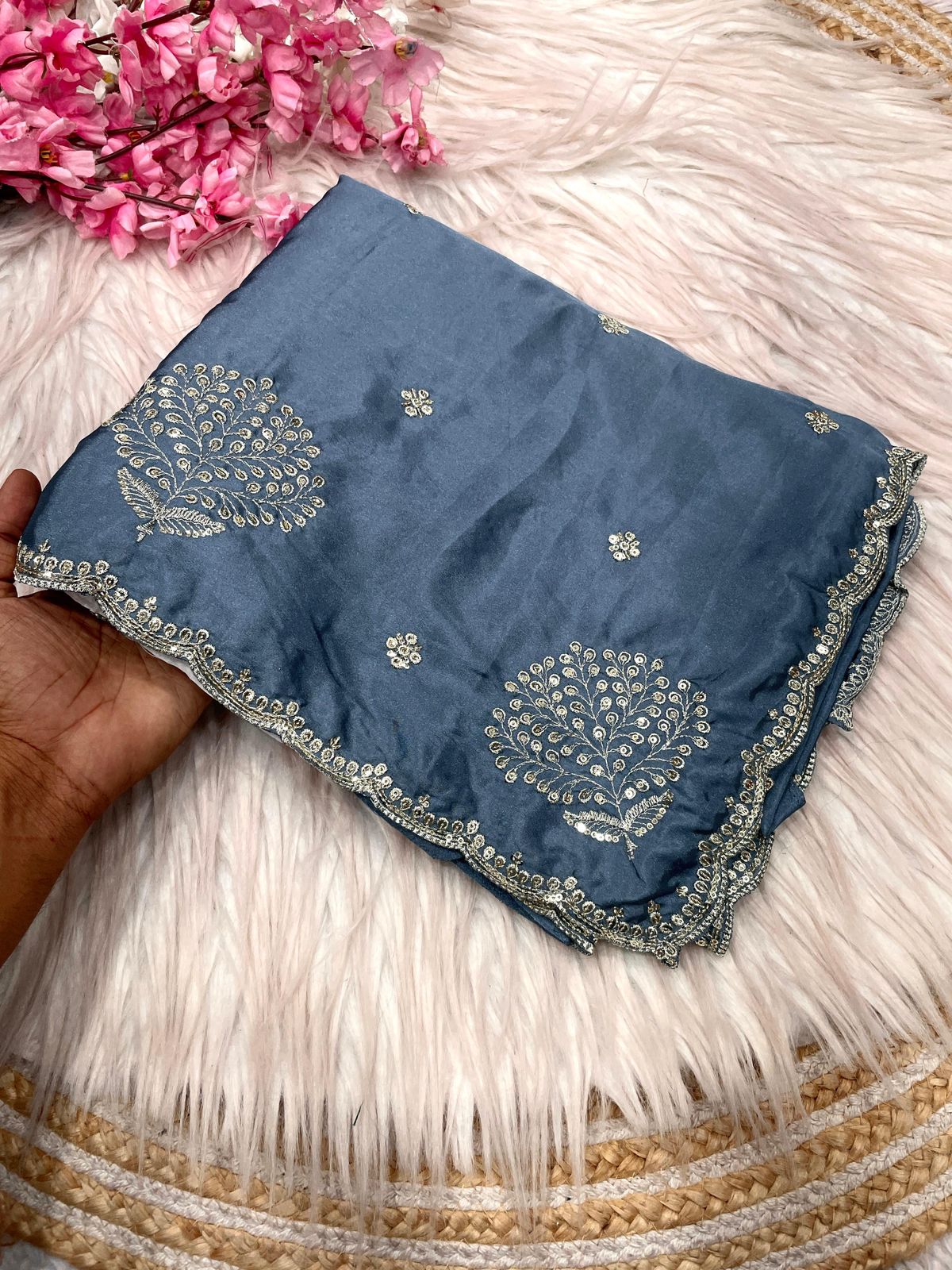 Kayatri New Designer Carpe Silk Saree with Rich Embroidery and Zari Highlights