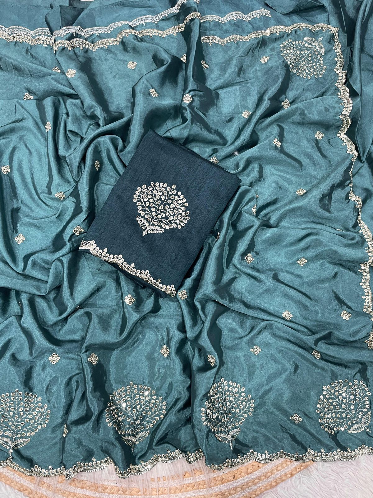 Kayatri New Designer Carpe Silk Saree with Rich Embroidery and Zari Highlights