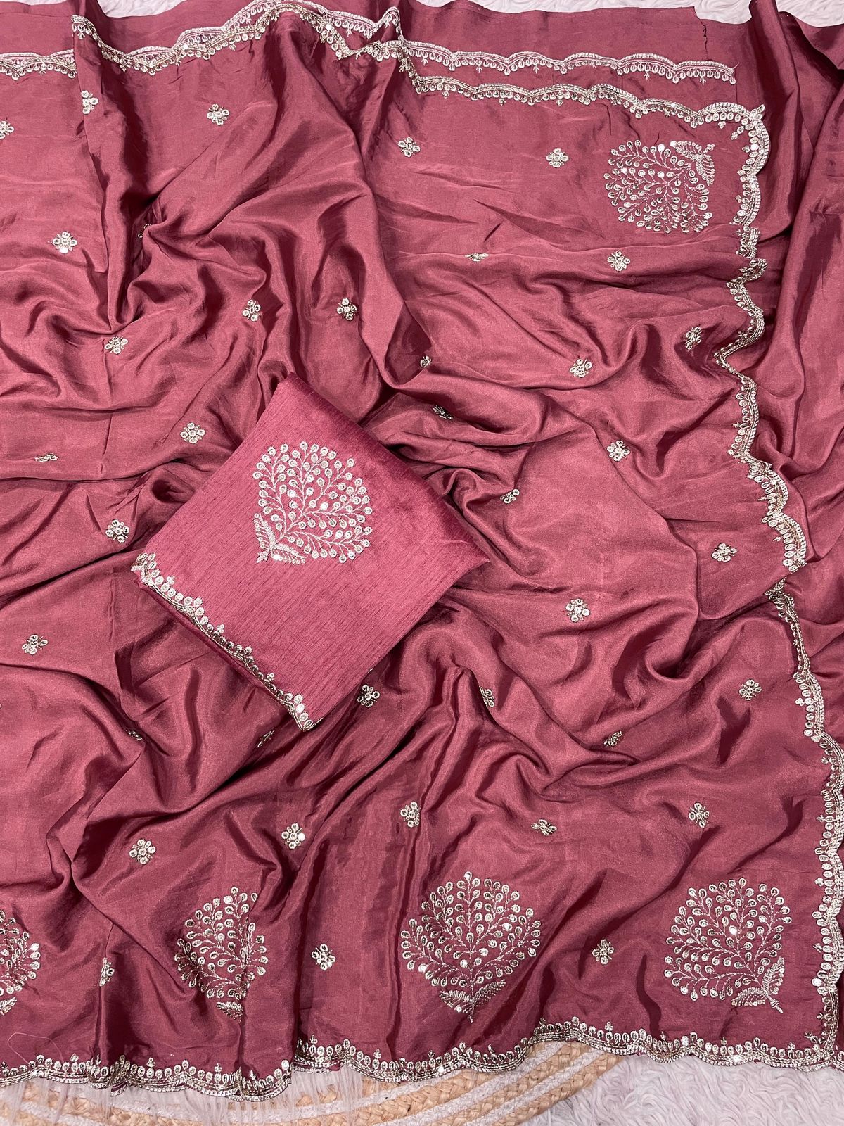 Kayatri New Designer Carpe Silk Saree with Rich Embroidery and Zari Highlights