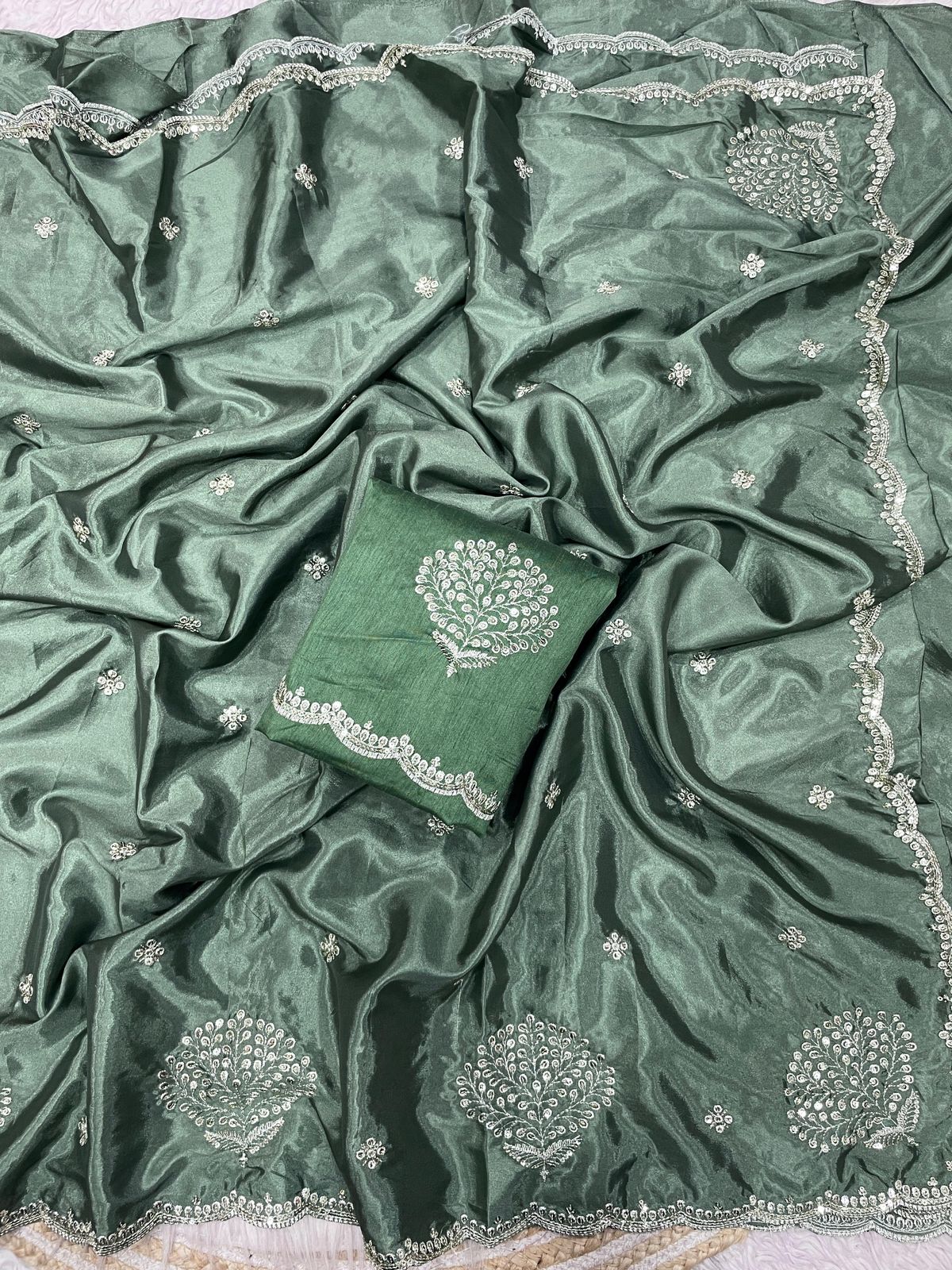 Kayatri New Designer Carpe Silk Saree with Rich Embroidery and Zari Highlights