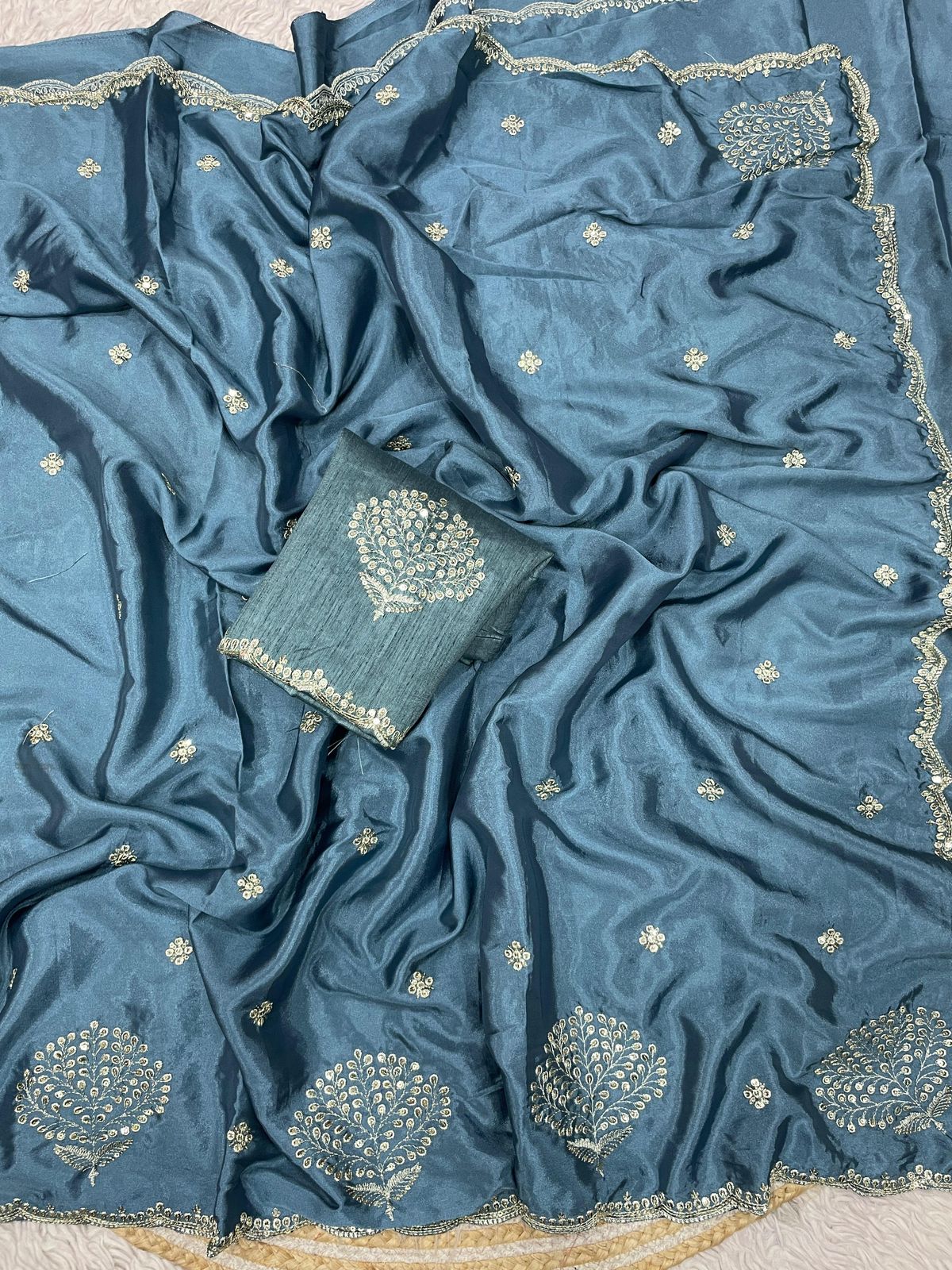 Kayatri New Designer Carpe Silk Saree with Rich Embroidery and Zari Highlights