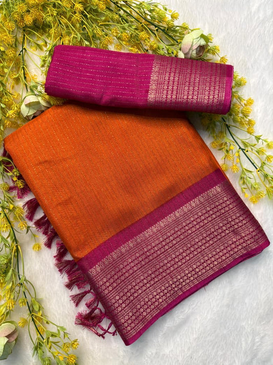 Kayatri New Super Dola Recco Jari Saree with Premium Pallu and Running Blouse