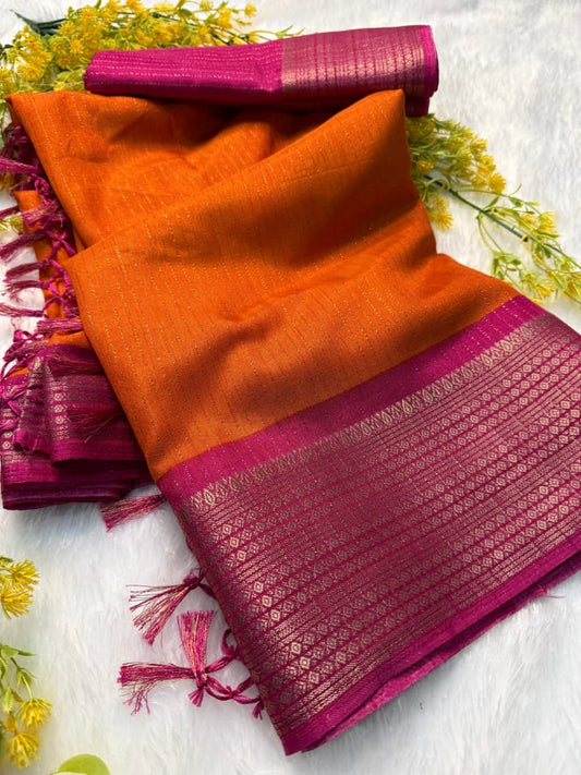 Kayatri New Super Dola Recco Jari Saree with Premium Pallu and Running Blouse