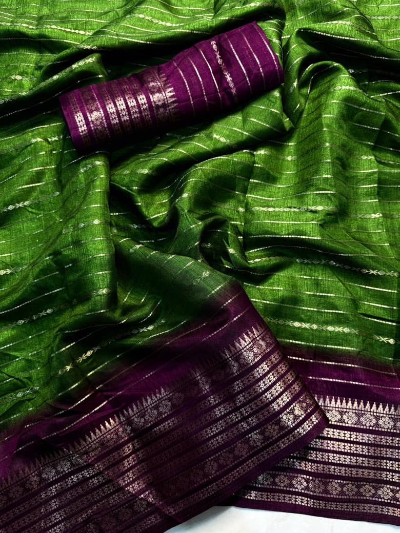 Kayatri New Premium Dola Silk Jari Saree with Original Jacquard Border