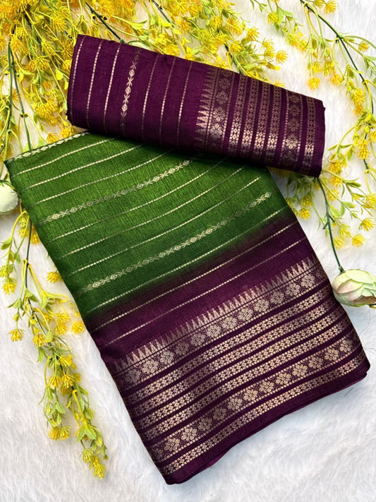 Kayatri New Premium Dola Silk Jari Saree with Original Jacquard Border