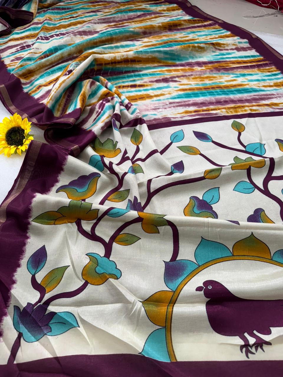 Kayatri New Traditional Leheriya Bandhani Ekkat Saree with Super Patola Pallu