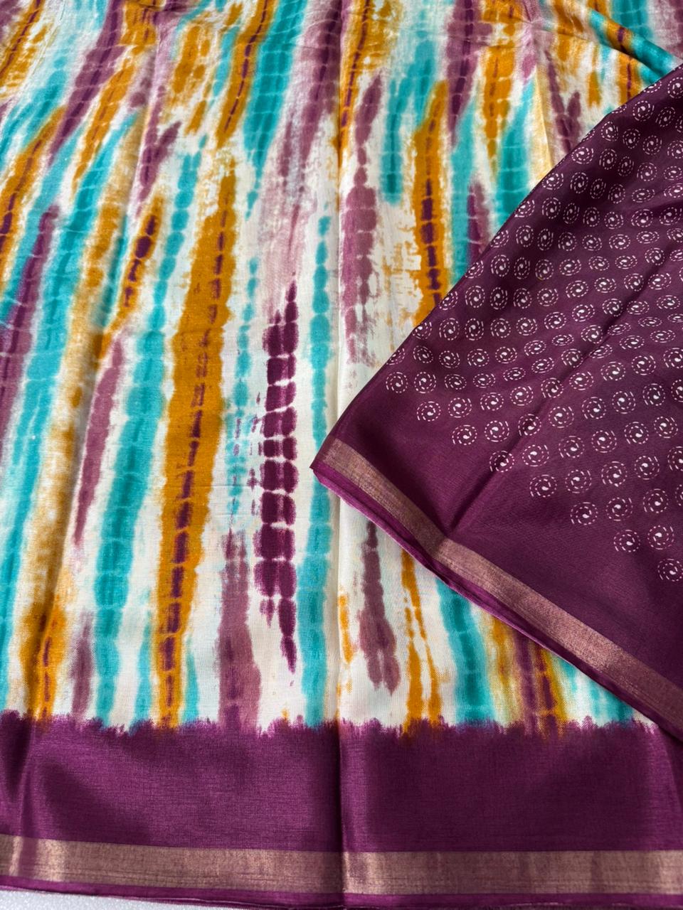 Kayatri New Traditional Leheriya Bandhani Ekkat Saree with Super Patola Pallu