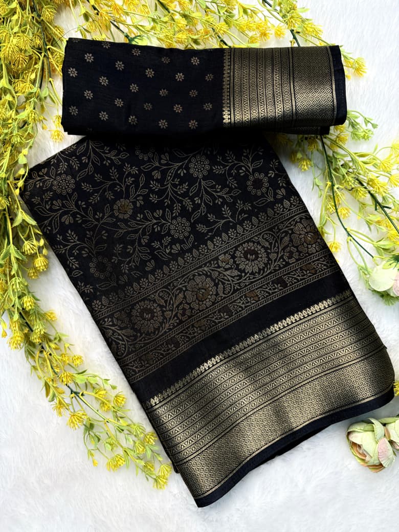 Kayatri New  Elegant Dola Silk Kalamkari Saree with Contrast Hamsa Zari Border