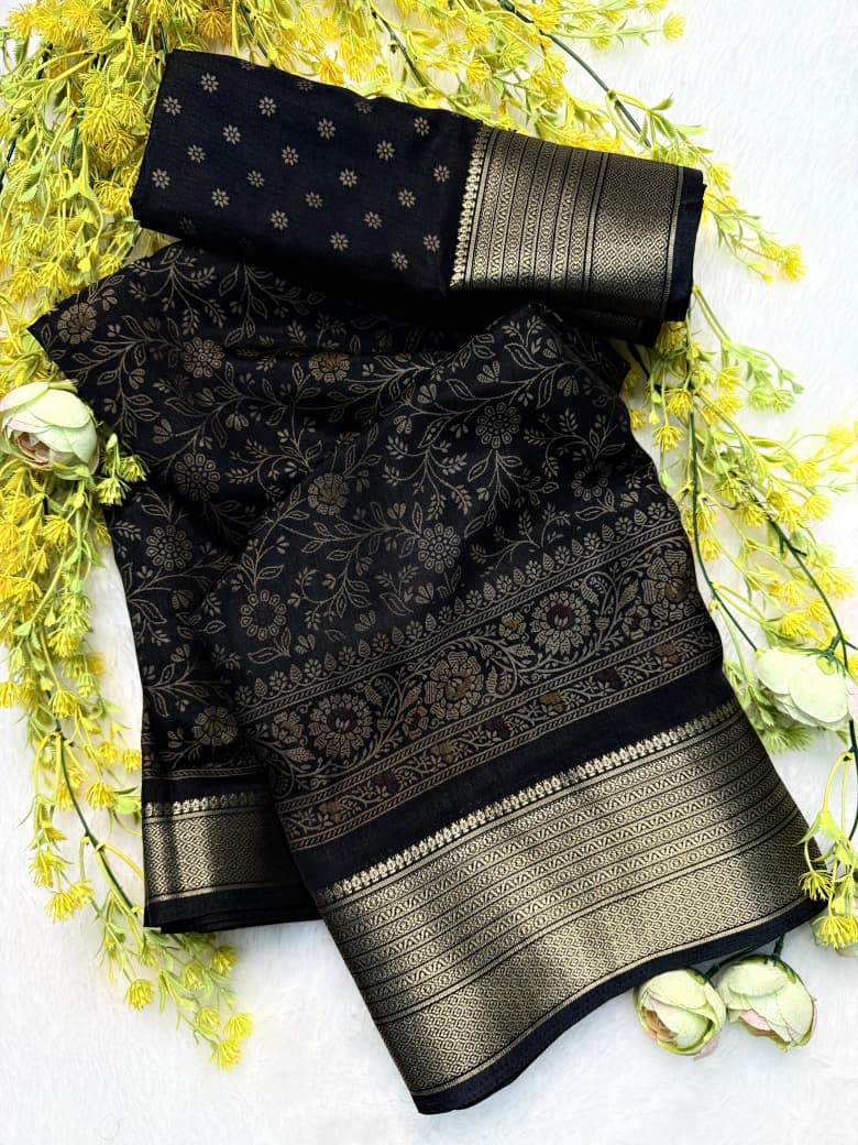 Kayatri New  Elegant Dola Silk Kalamkari Saree with Contrast Hamsa Zari Border