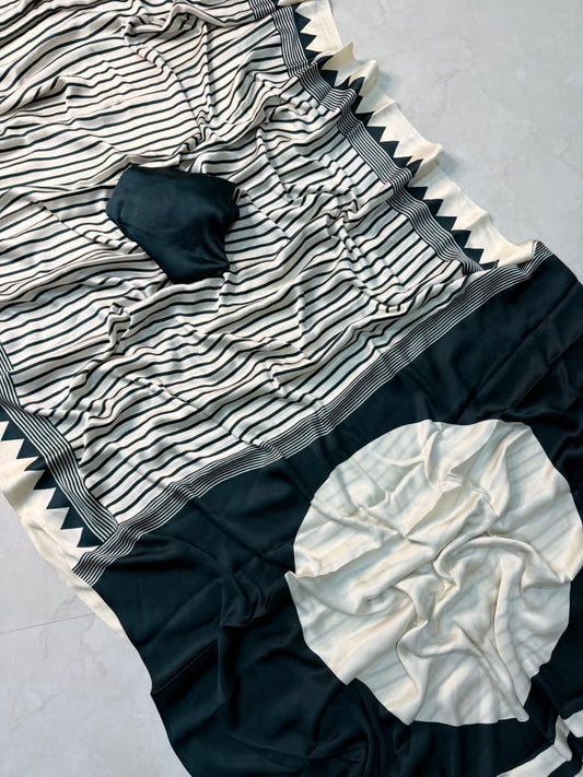 Kayatri New Designer Ajrakh Print Pure Crepe Silk Saree