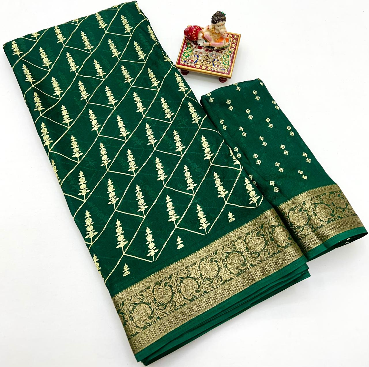 Kayatri New Premium Wedding Collection Pure Moss Mellow Georgette Saree