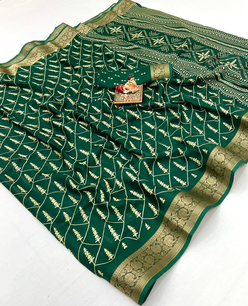 Kayatri New Premium Wedding Collection Pure Moss Mellow Georgette Saree