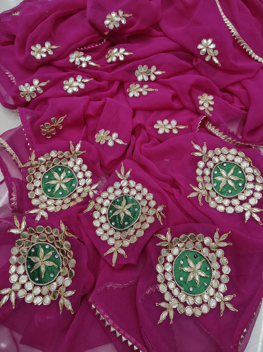 Kayatri New Elegant Gota Patti Georgette Saree Festive Wedding Collection