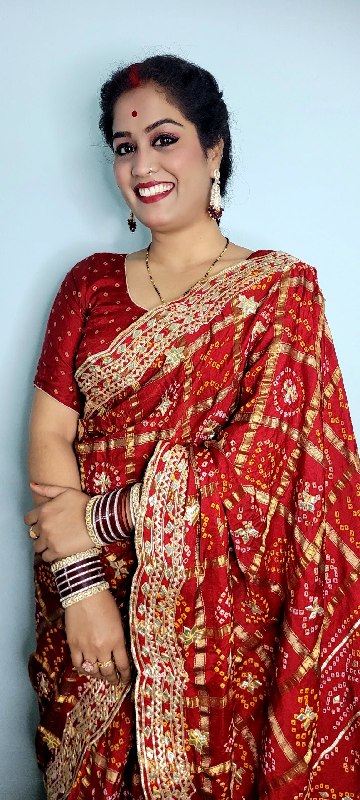 Kayatri New Bridal Modal Gajji Silk Saree with Full Kachi Gotta Patti  Hand Bandhej