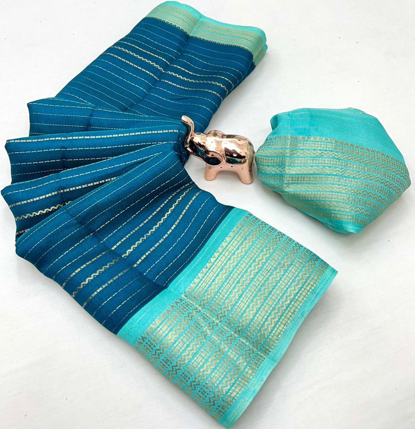 Kayatri New Premium Marshmallow Saree with Contrast Lining Blouse