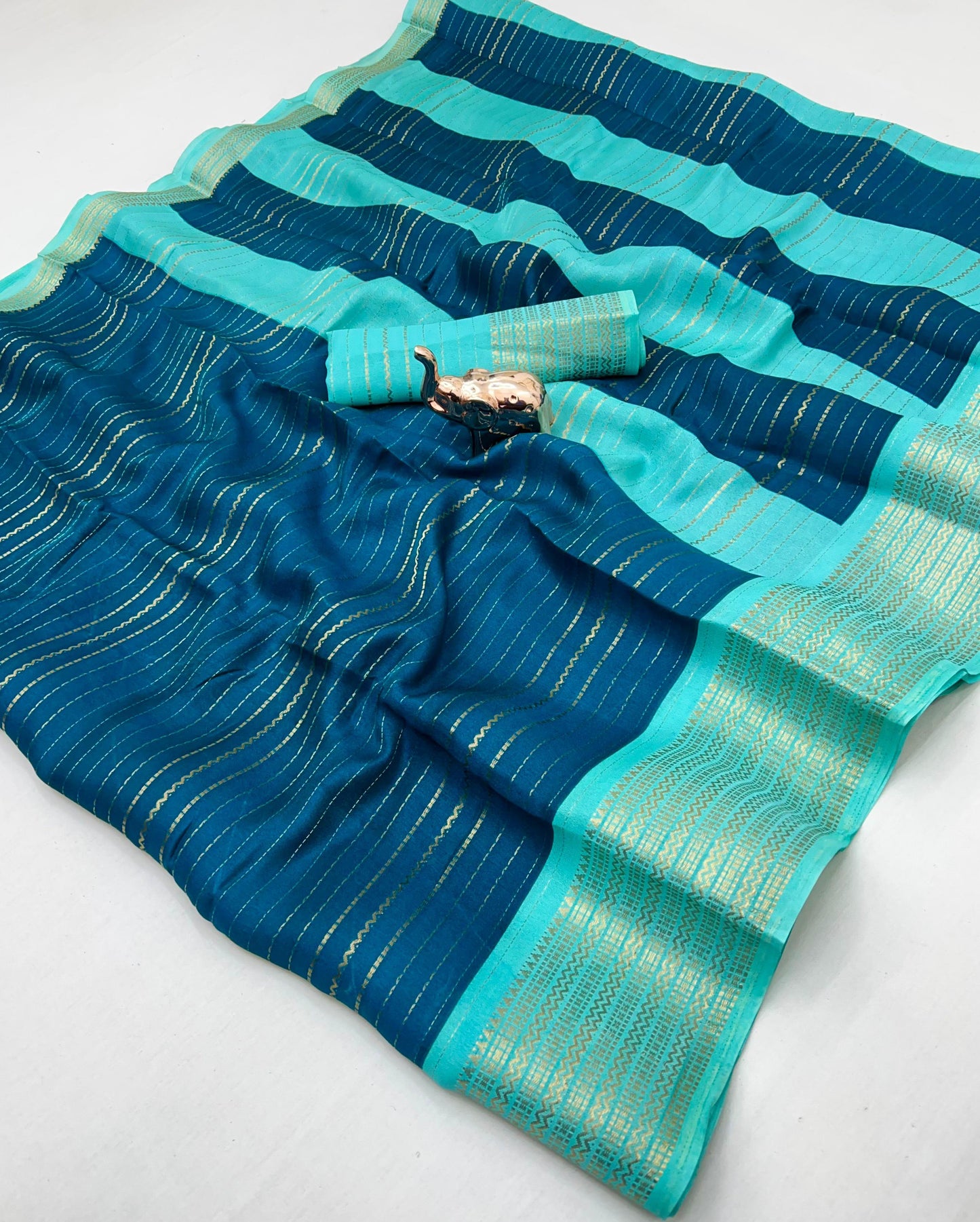 Kayatri New Premium Marshmallow Saree with Contrast Lining Blouse