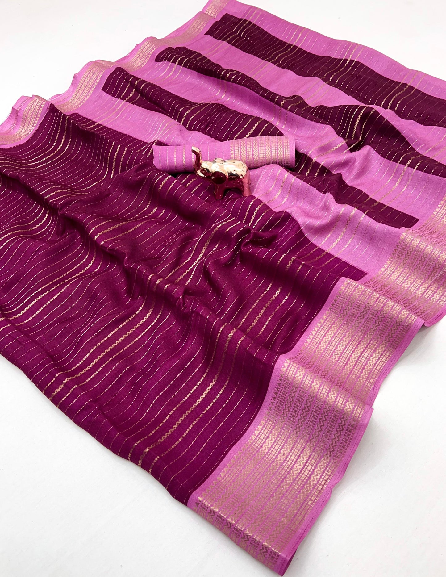 Kayatri New Premium Marshmallow Saree with Contrast Lining Blouse